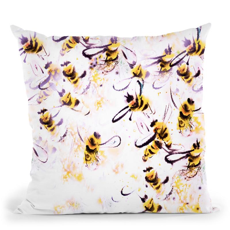 Honeybees Throw Pillow By Z Art Gallery