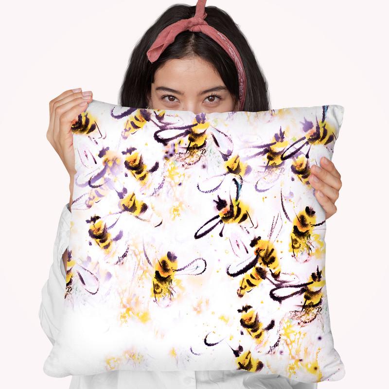 Honeybees Throw Pillow By Z Art Gallery