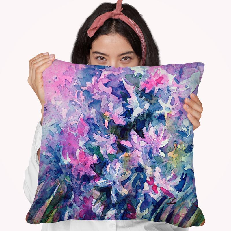 Hyacinths Watercolor Throw Pillow By Z Art Gallery