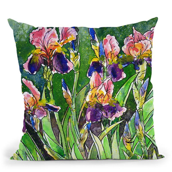 Iris Inspiration Watercolor Throw Pillow By Z Art Gallery