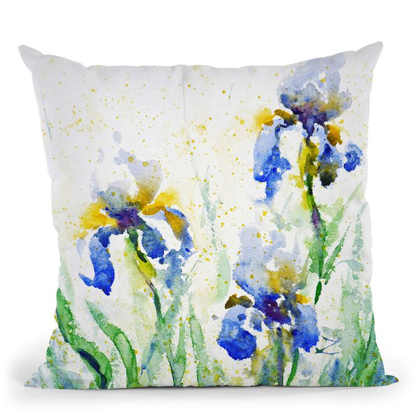 Irises Watercolor Throw Pillow By Z Art Gallery