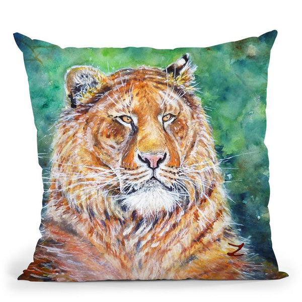 Liger Watercolor Throw Pillow By Z Art Gallery