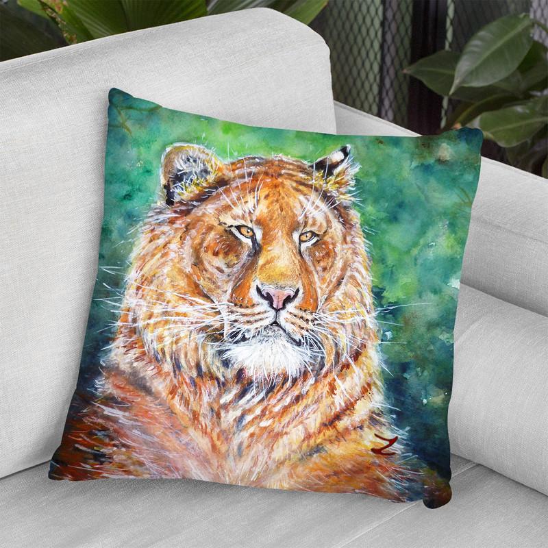Liger Watercolor Throw Pillow By Z Art Gallery