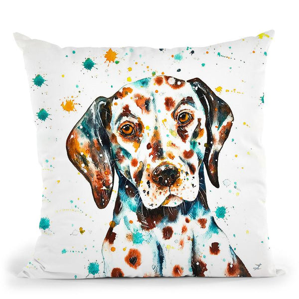 Liver-Spotted Dalmatian Watercolor Throw Pillow By Z Art Gallery
