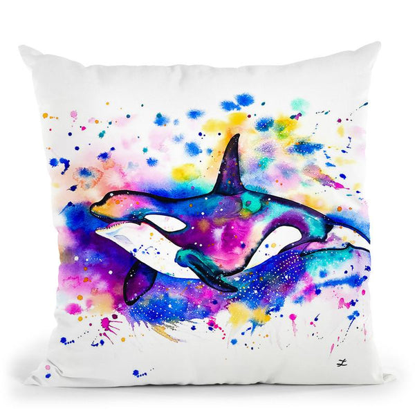 Orca Watercolor Throw Pillow By Z Art Gallery