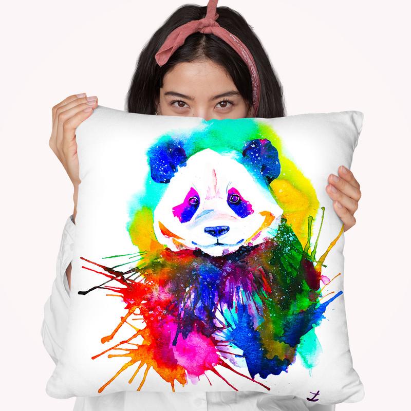 Panda Splash Throw Pillow By Z Art Gallery
