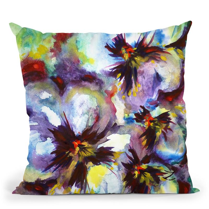 Pansies Watercolor Throw Pillow By Z Art Gallery