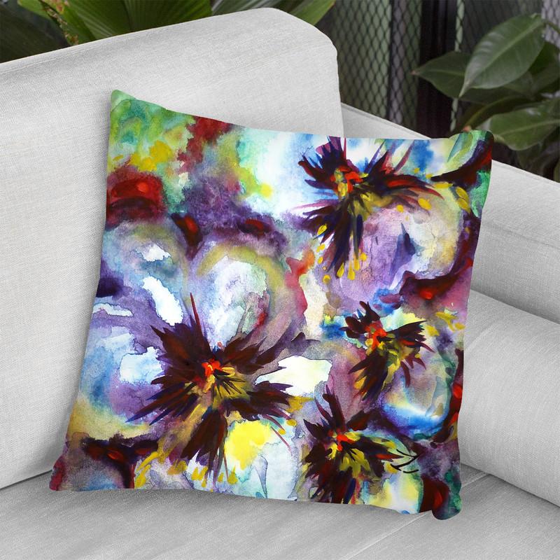 Pansies Watercolor Throw Pillow By Z Art Gallery