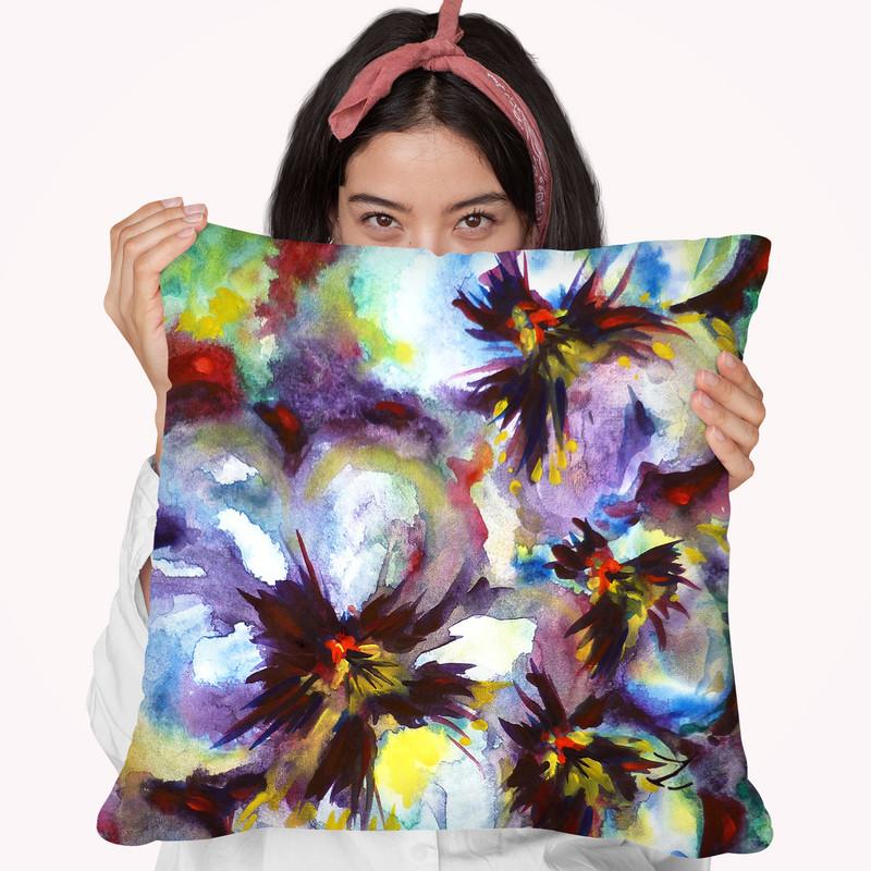 Pansies Watercolor Throw Pillow By Z Art Gallery