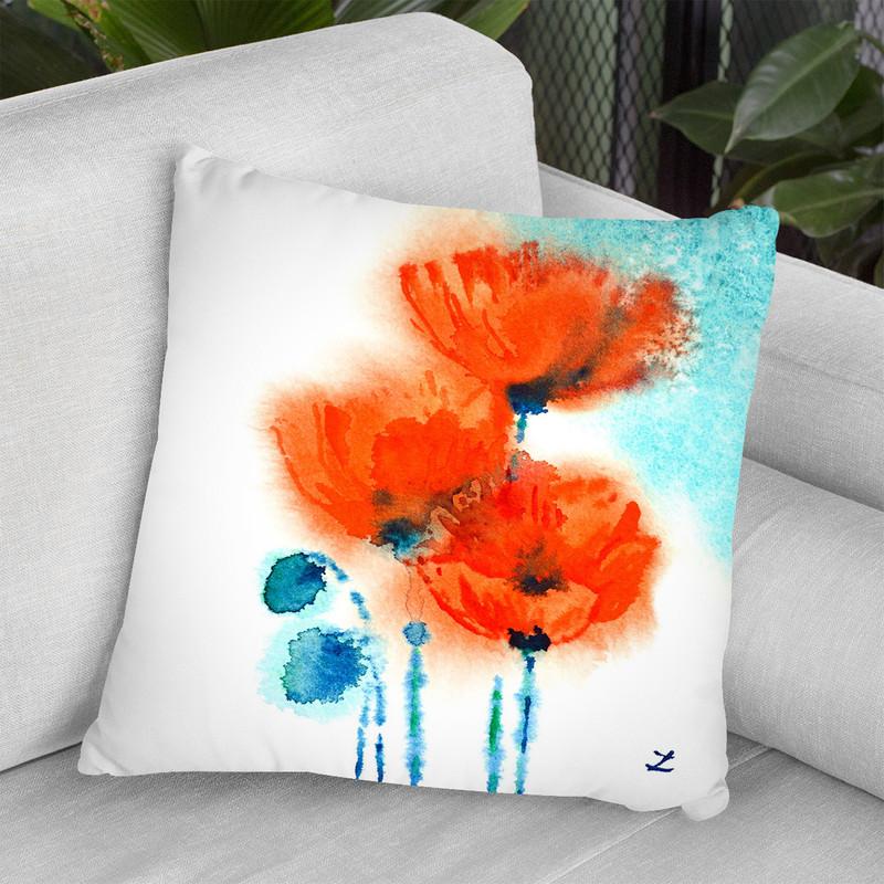 Poppy Symphony Throw Pillow By Z Art Gallery