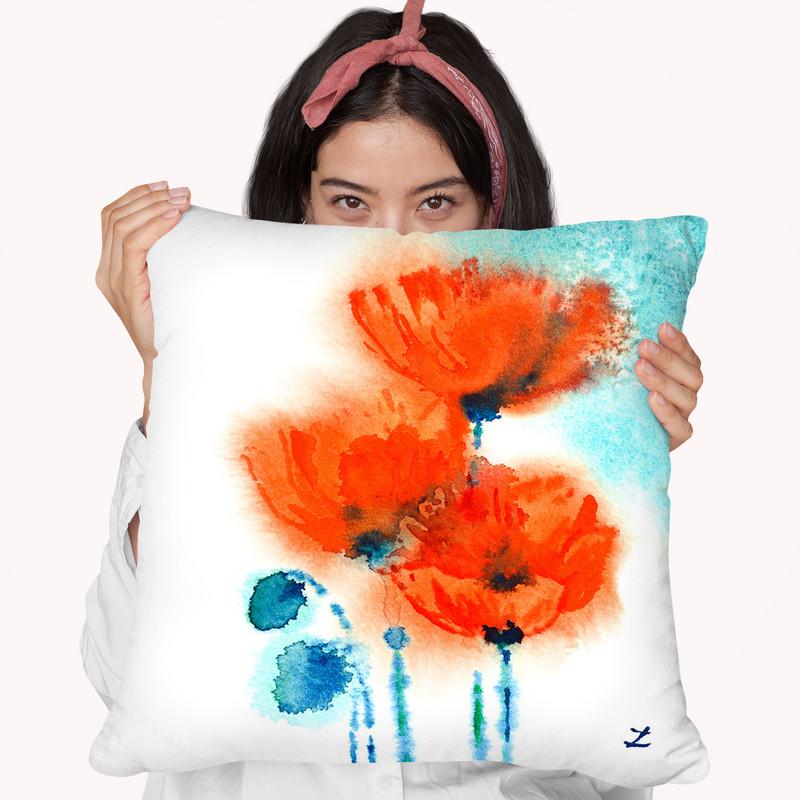 Poppy Symphony Throw Pillow By Z Art Gallery