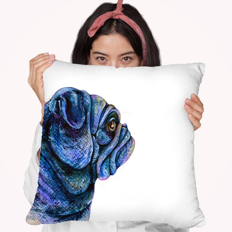 Black Pug Throw Pillow By Z Art Gallery
