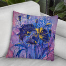 Purple Poppies In Gold Throw Pillow By Z Art Gallery