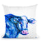 Blue Cow Throw Pillow By Z Art Gallery