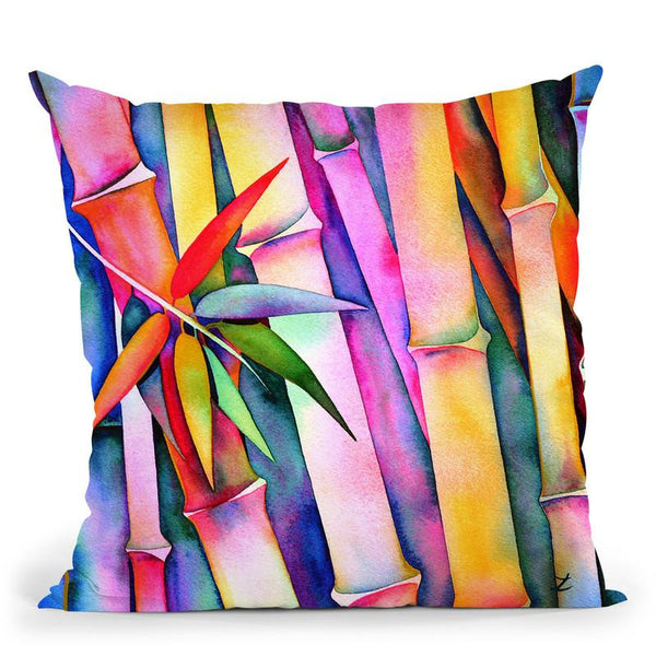 Seven Leaves Of Bamboo 2 Watercolor Throw Pillow By Z Art Gallery