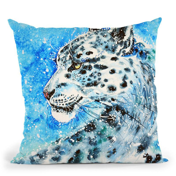 Snow Leopard Watercolor Throw Pillow By Z Art Gallery