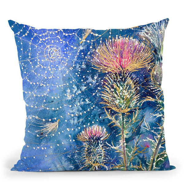 Spider Web On The Thistle Throw Pillow By Z Art Gallery