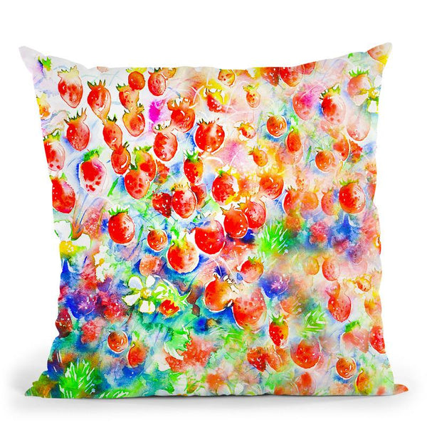 Summer Strawberries Throw Pillow By Z Art Gallery