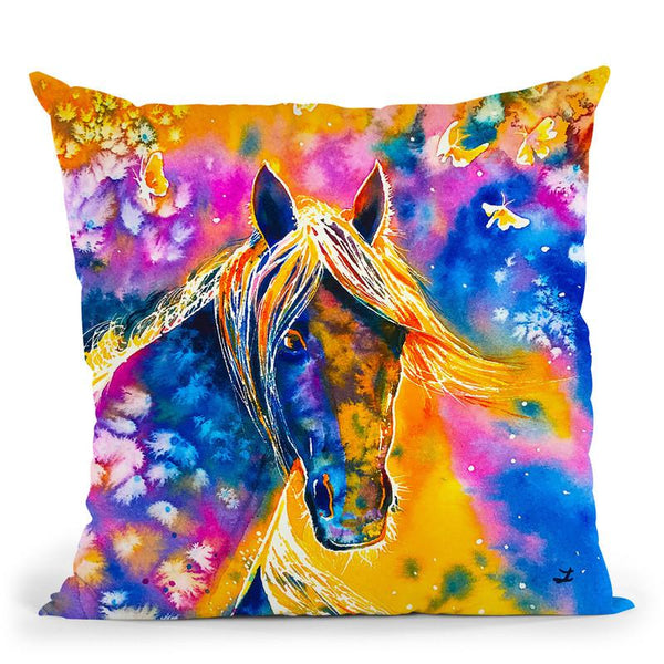 Sunset Mustang Throw Pillow By Z Art Gallery
