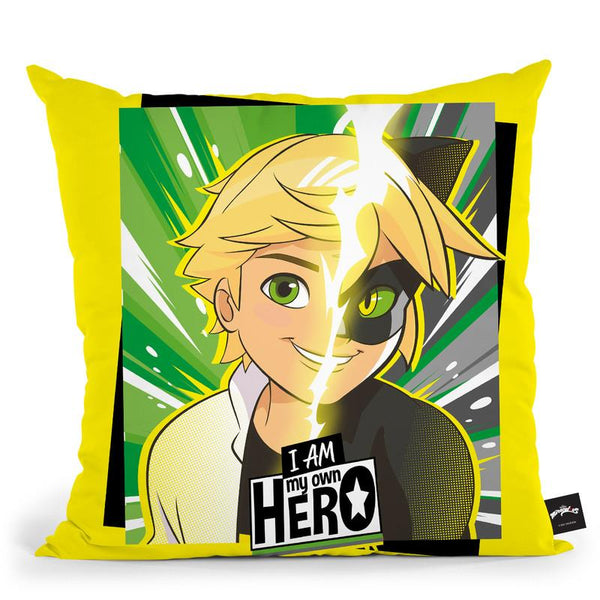 I Am My Own Hero Cat Noir Throw Pillow By Miraculous