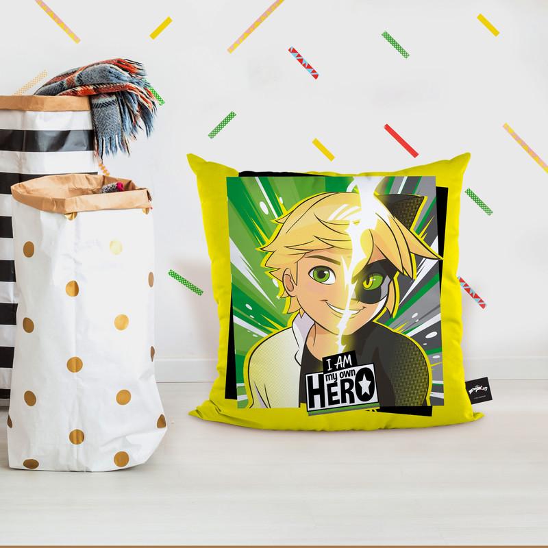 I Am My Own Hero Cat Noir Throw Pillow By Miraculous