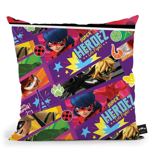 Super Heroez Let'S Fight Throw Pillow By Miraculous
