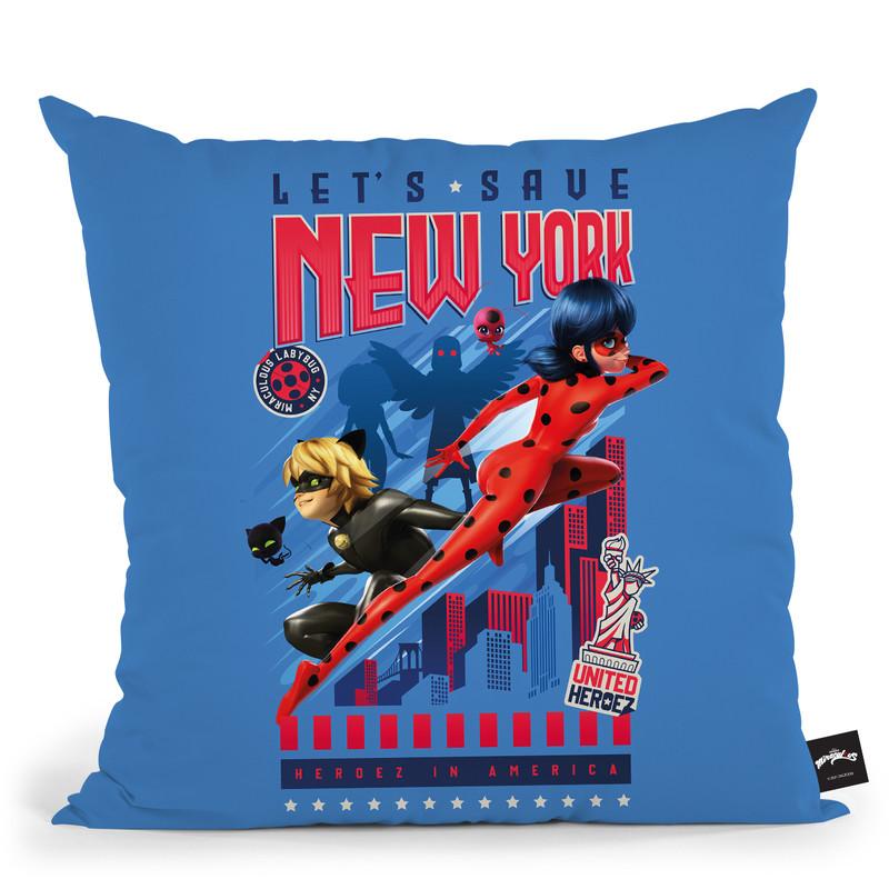Let'S Save New York Throw Pillow By Miraculous
