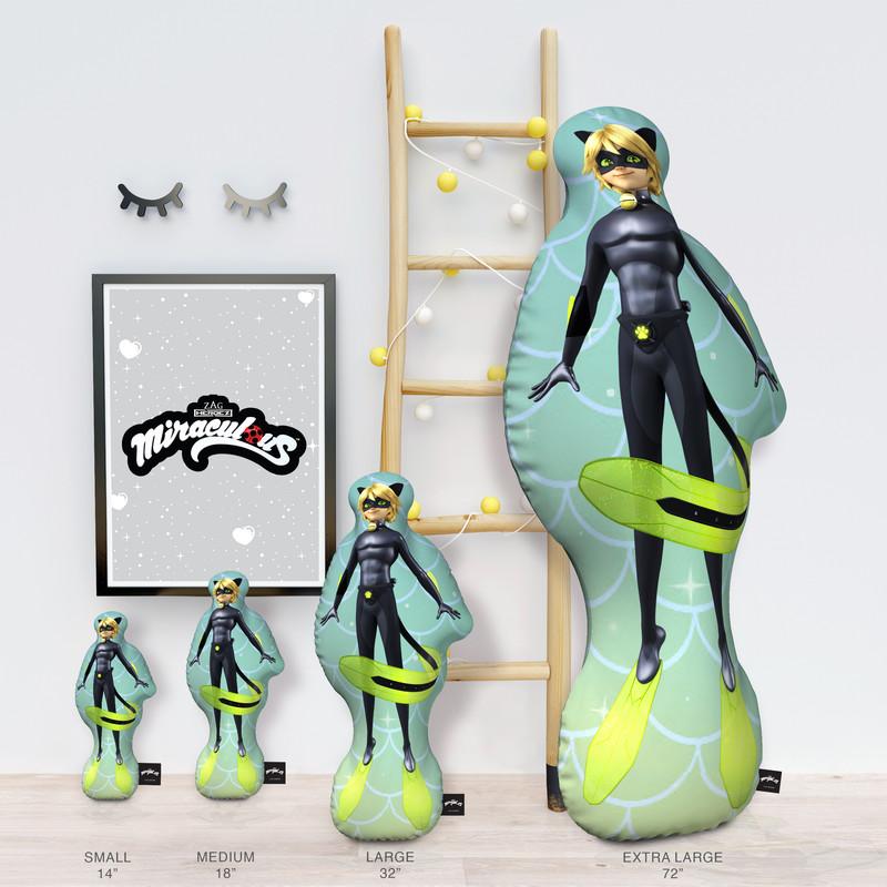 Cat Noir Aqua Throw Pillow By Miraculous