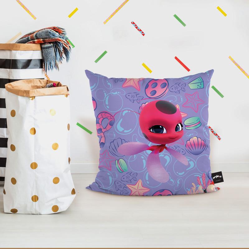 Tikki Aqua Throw Pillow By Miraculous