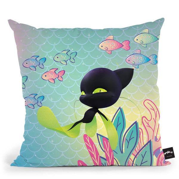 Plagg Aqua Throw Pillow By Miraculous