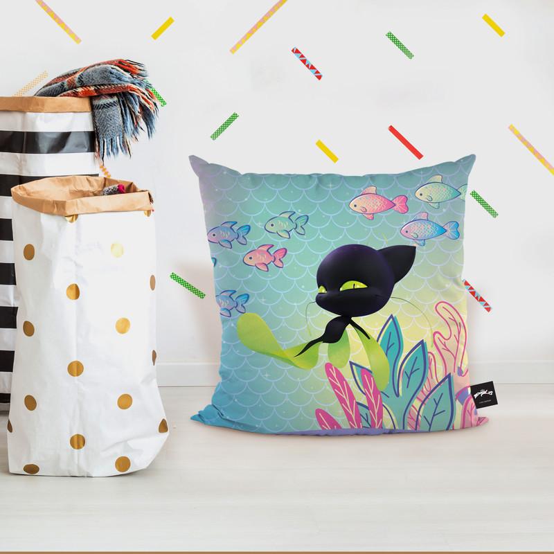 Plagg Aqua Throw Pillow By Miraculous