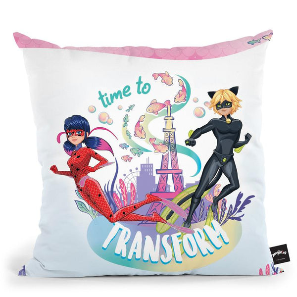 Time To Transform Throw Pillow By Miraculous