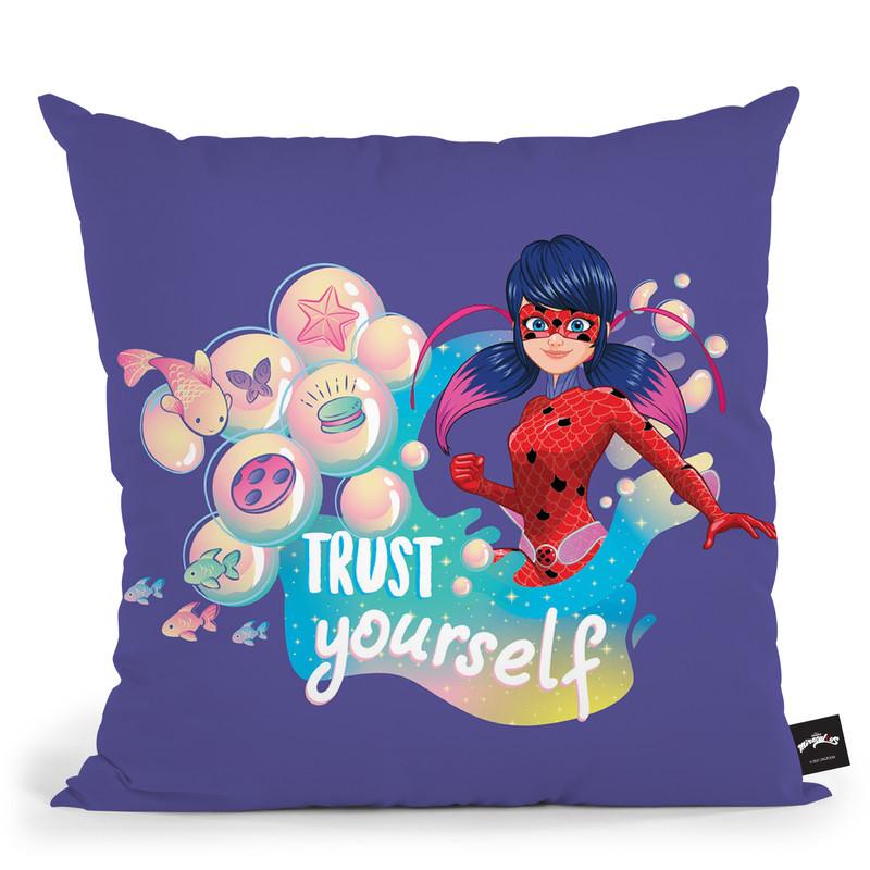Trust Yourself Purple Throw Pillow By Miraculous