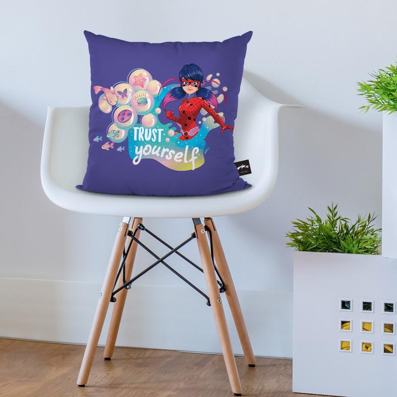 Trust Yourself Purple Throw Pillow By Miraculous
