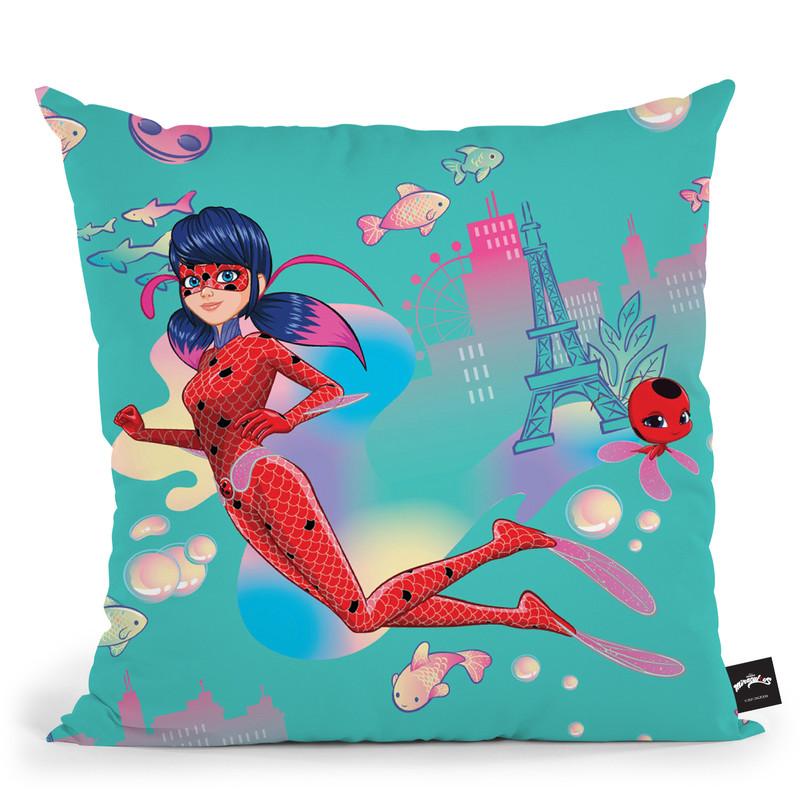 Ladybug Aqua Throw Pillow By Miraculous