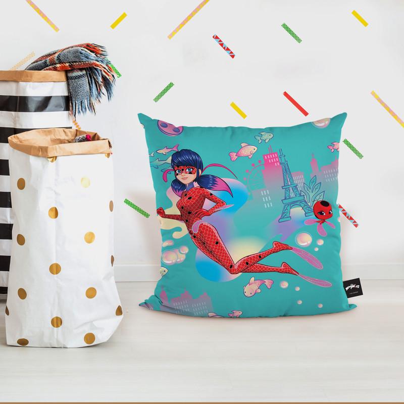 Ladybug Aqua Throw Pillow By Miraculous