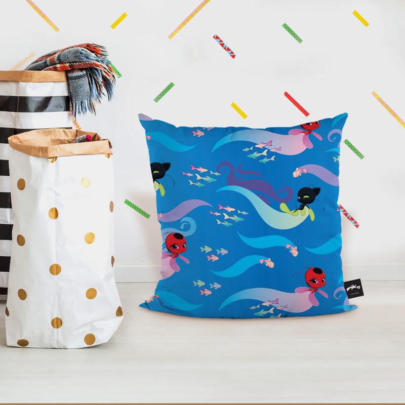 Aqua Tikki Plagg Throw Pillow By Miraculous
