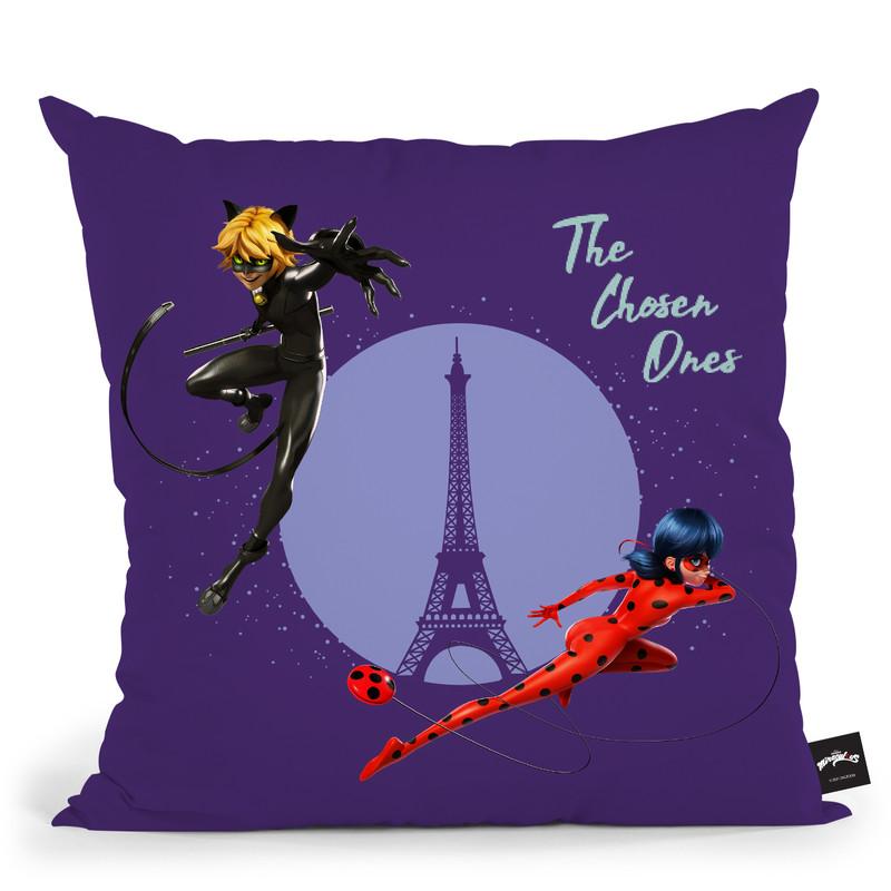 Ladybug Cat Noir The Chosen Ones Throw Pillow By Miraculous