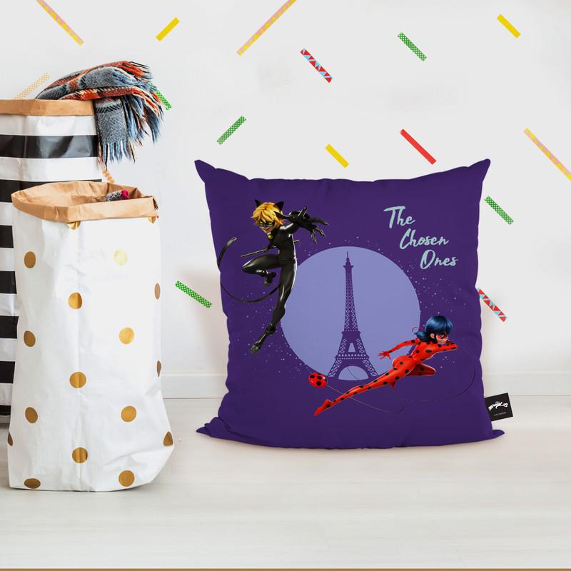 Ladybug Cat Noir The Chosen Ones Throw Pillow By Miraculous