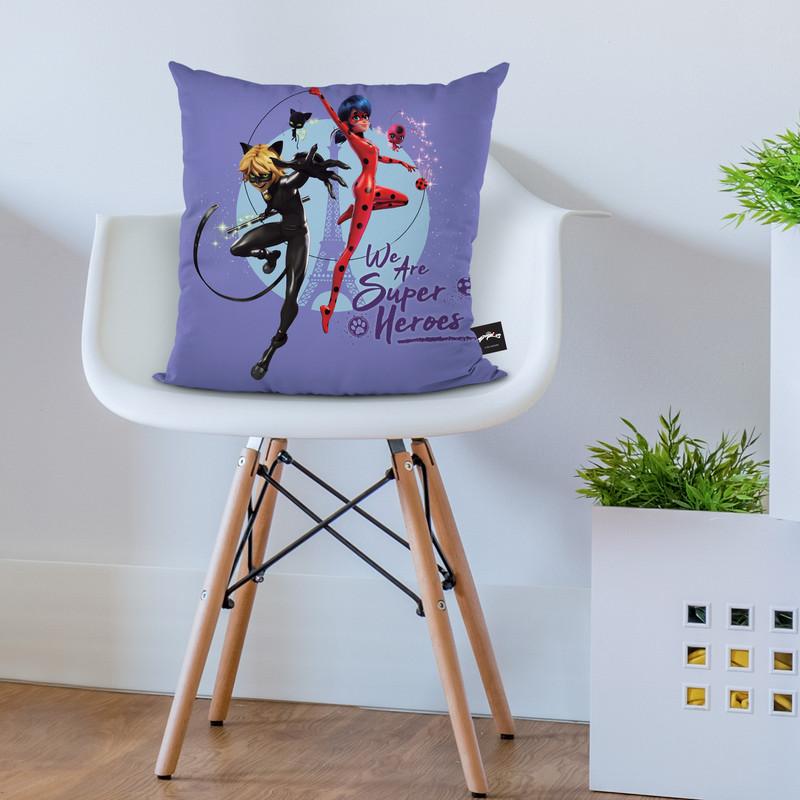 Ladybug Cat Noir We Are Super Heroes Throw Pillow By Miraculous