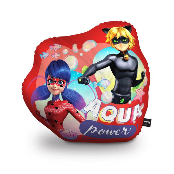 Aqua Power Ladybug Cat Noir Red Throw Pillow By Miraculous