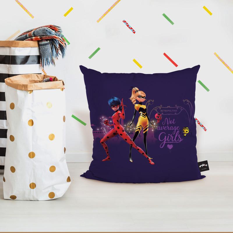 Ladybug Queen Bee Not Average Girls Throw Pillow By Miraculous