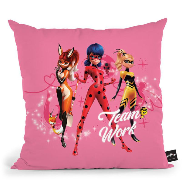 Ladybug Rena Rouge Queen Bee Team Work Throw Pillow By Miraculous