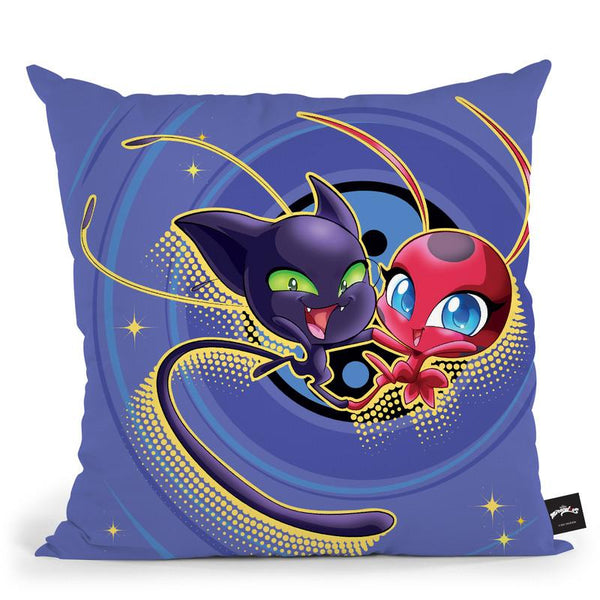 Tikki And Plagg Throw Pillow By Miraculous