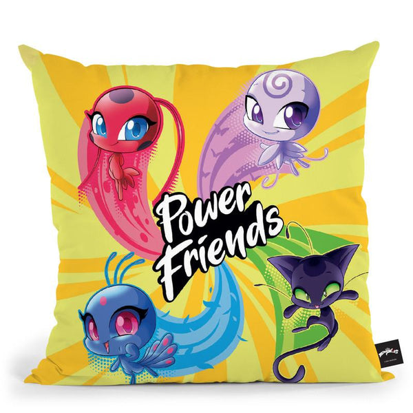 Power Friends Tikki Plagg Nooroo Duusuu Throw Pillow By Miraculous