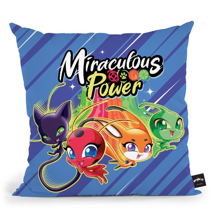 Miraculous Power Tikki Plagg Trixx Wayzz Blue Throw Pillow By Miraculous