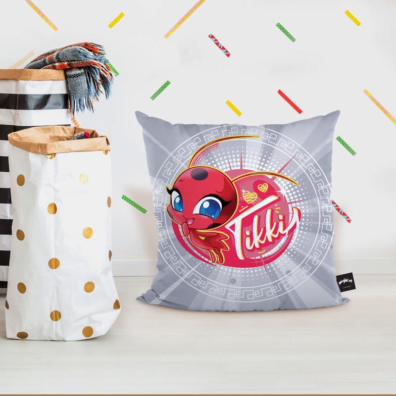 Tikki Gray Throw Pillow By Miraculous