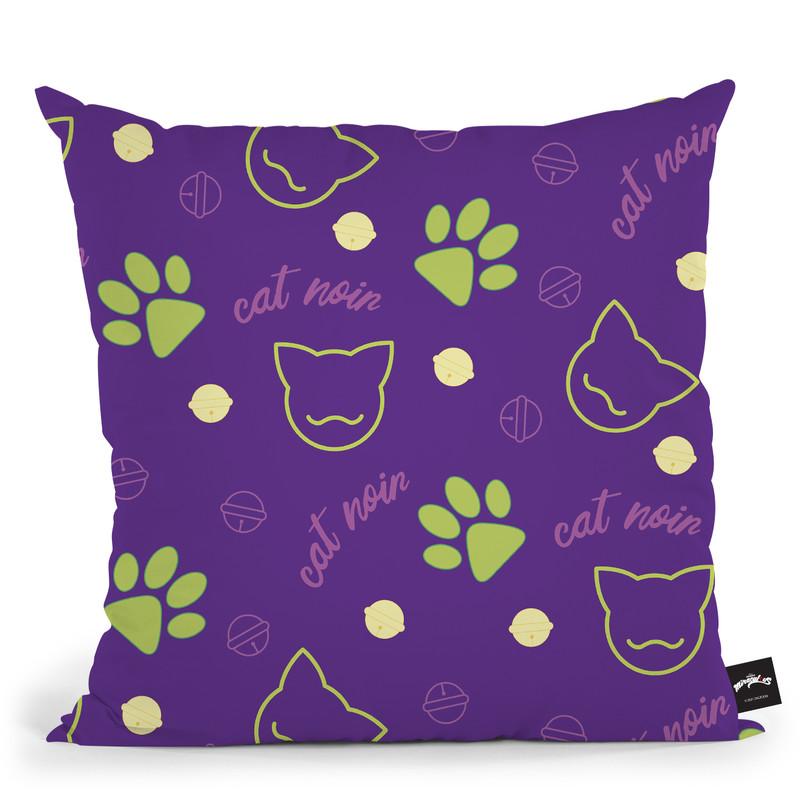 Cat Noir Pattern Throw Pillow By Miraculous