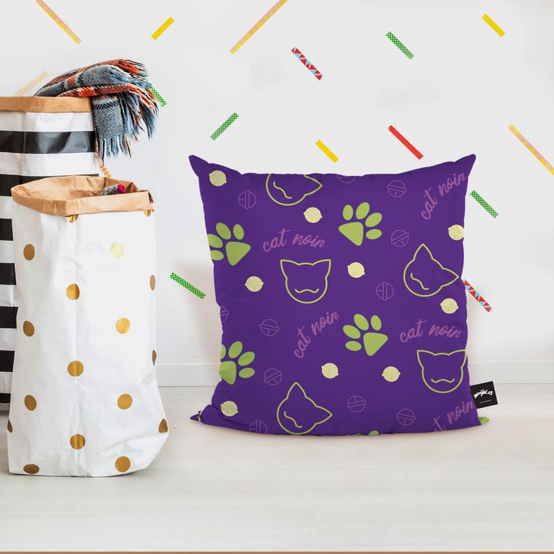 Cat Noir Pattern Throw Pillow By Miraculous