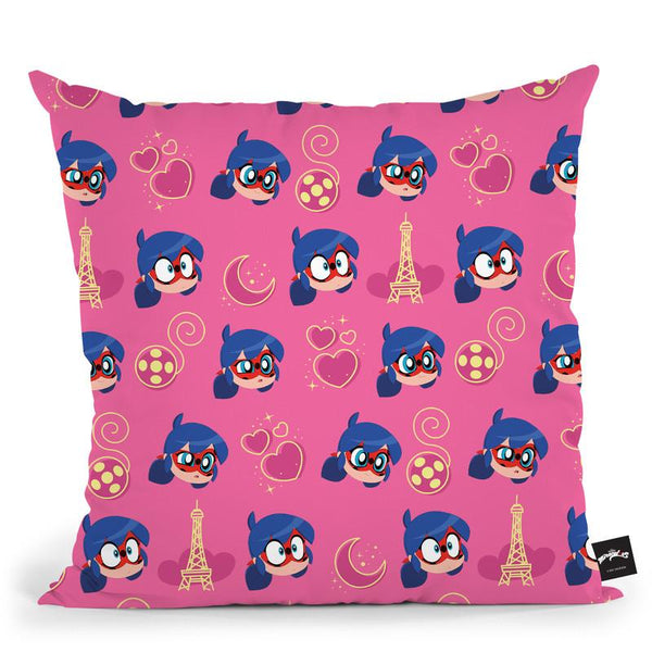 Ladybug Paris Pattern Throw Pillow By Miraculous